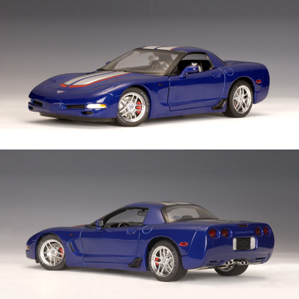 2004 Chevrolet Corvette Coupe - Metallic Blue w/ Stripe - Commemorative Edition (AUTOart) 1/18