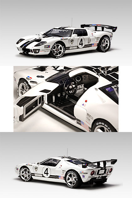 Diecast model cars Ford GT 1/18 Autoart lm spec race car # 4 