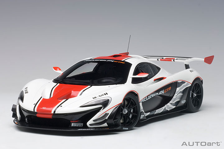 McLaren P1 GTR - Gloss White w/ Red Stripes (AUTOart) 1/18