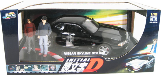 Nissan Skyline GTR (R32) - Black w/ Figures (Initial D) 1/18