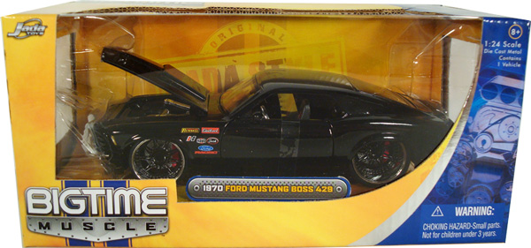 1970 Ford Mustang Boss 429 w/ HRE 441R Wheels - Black (DUB City Big Time Muscle) 1/24