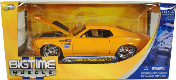 1970 Ford Mustang Boss 429 w/ HRE 441R Wheels - Yellow (DUB City Bigtime Muscle) 1/24