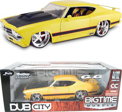 Details about   1:18 Bigtime Muscle Dub City 1969 Chevrolet Chevelle SS Metallic Yellow NEW