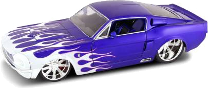 1967 Mustang Shelby GT - Candy Purple w/ Silver Flames (DUB City Bigtime Muscle) 1/18