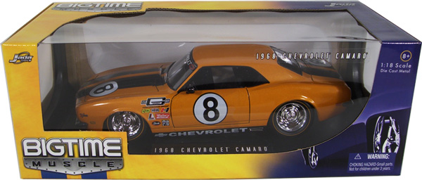 1968 Chevy Camaro Z28 Pro Stock #8 - Grabber Orange (DUB City Bigtime Muscle) 1/18