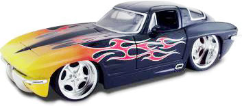 1963 Corvette Stingray - Black w/ Flames (DUB City Bigtime Muscle) 1/24