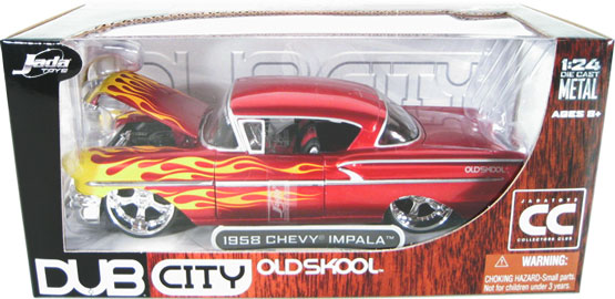 1958 Chevy Impala - Red w/ Flames (DUB City) 1/24