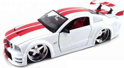 2006 Ford Mustang GT - White w/ Red Stripes (DUB City) 1/24
