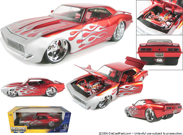 1968 Chevy Camaro SS 396 - Red w/ Flames (DUB City Bigtime Muscle) 1/18