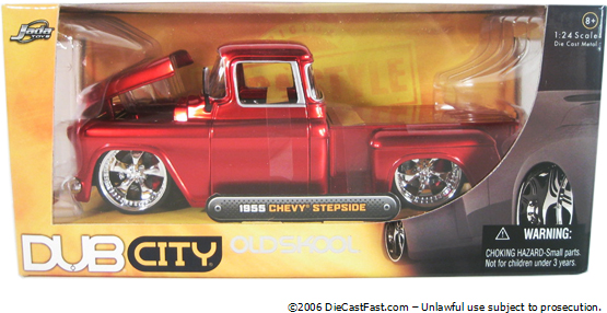 1955 Chevy Stepside Pickup - Candy Red (DUB City) 1/24