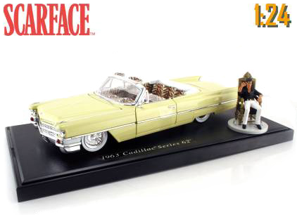 1963 Cadillac Series 62 from 'Scarface' w/ Tony Montana Figure (Jada Toys) 1/24