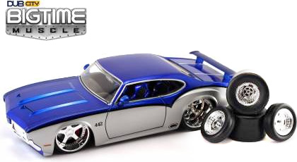 1970 Oldsmobile 4-4-2 - Blue w/ Silver (DUB City Bigtime Muscle) 1/24