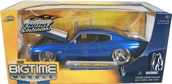 1971 Chevy Chevelle - Blue w/ White Stripes (DUB City Bigtime Muscle) 1/24