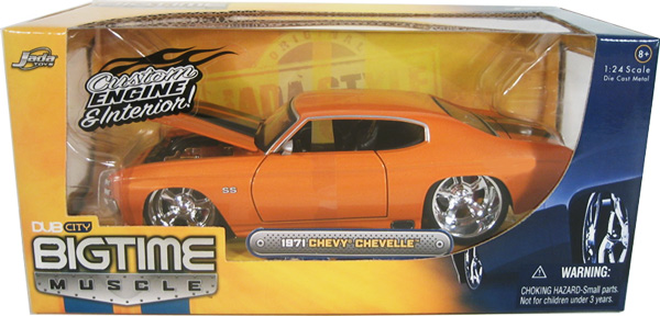 1971 Chevy Chevelle - Orange w/ Black Stripes (DUB City Bigtime Muscle) 1/24