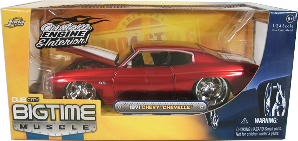 1971 Chevy Chevelle - Red w/ White Stripes (DUB City Bigtime Muscle) 1/24