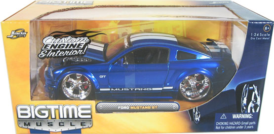 2006 Ford Mustang GT - Blue w/ White Stripes (DUB City Bigtime Muscle) 1/24