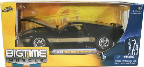 1973 Ford Mustang Mach 1 - Black w/ Gold Stripes (DUB City Bigtime Muscle) 1/24