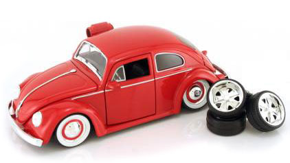 1959 VW Beetle - Glossy Red (DUB City Old Skool) 1/24