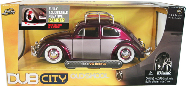 1959 Volkswagen Beetle w/ Baby Moon Wheels - Purple (DUB City Old Skool) 1/24