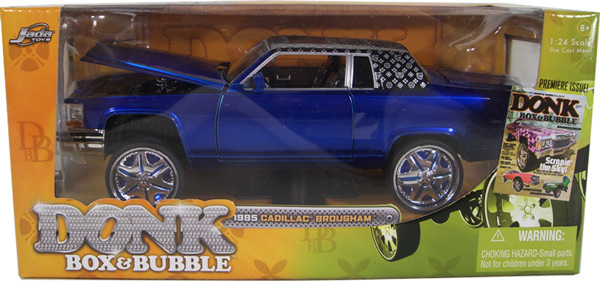 1985 Cadillac Brougham - Candy Blue (Donk, Box & Bubble) 1/24