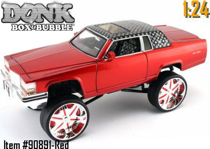 1985 Cadillac Brougham - Red (Donk, Box & Bubble) 1/24