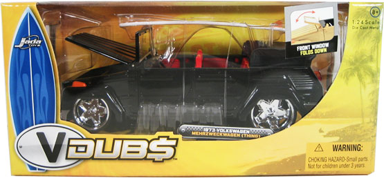 1973 VW Thing Convertible w/ Surfboard - Black (Jada Toys V-Dubs) 1/24