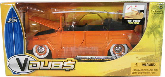 1973 VW Thing Convertible w/ Surfboard - Orange (Jada Toys V-Dubs) 1/24