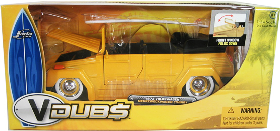 1973 VW Thing Convertible w/ Surfboard - Yellow (Jada Toys V-Dubs) 1/24