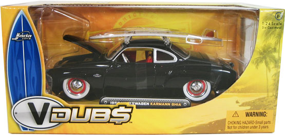 1959 VW Karmann Ghia w/ Surfboard - Black (Jada Toys V-Dubs) 1/24