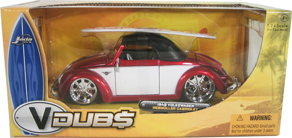 1949 VW Hebmuller Cabriolet - Red w/ White (V-Dubs) 1/24