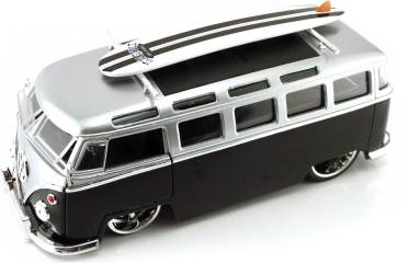 1962 VW Bus w/ Surfboard - Black (Jada Toys V-Dubs) 1/24