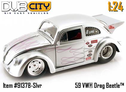 1959 VW Drag Beetle - Silver (Jada Toys V-Dubs) 1/24