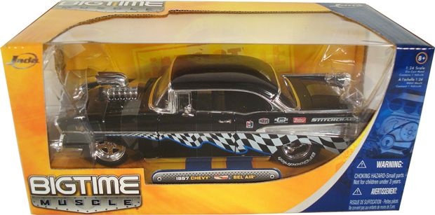 1957 Chevy Bel Air w/ Engine Blower - Black (DUB City Bigtime Muscle) 1/24