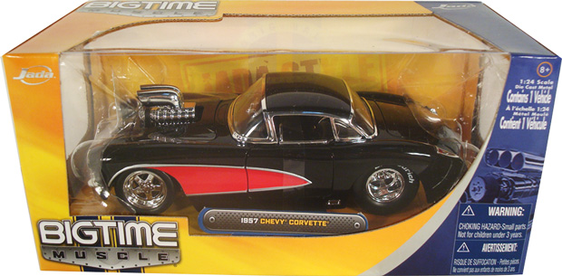 1957 Chevy Corvette w/ Blower - Black (DUB City Bigtime Muscle) 1/24