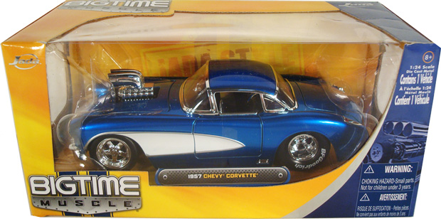 1957 Chevy Corvette w/ Blower - Blue (DUB City Bigtime Muscle) 1/24