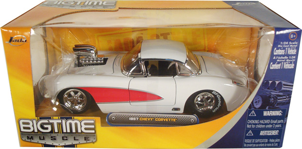 1957 Chevy Corvette w/ Blower - White (DUB City Bigtime Muscle) 1/24