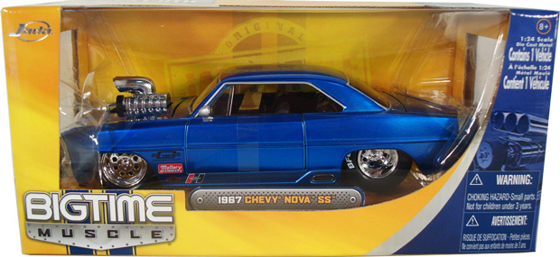 1967 Chevy Nova w/ Blower - Blue (Bigtime Muscle) 1/24