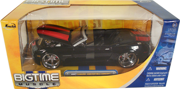 2007 Chevy Camaro Concept Convertible - Black w/ Red Stripes (Bigtime Muscle) 1/24