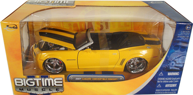 2007 Chevy Camaro Concept Convertible - Yellow w/ Black Stripes (Bigtime Muscle) 1/24