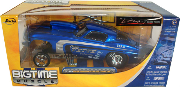 1963 Chevy Corvette Sting Ray Funny Car - Blue (DUB City Bigtime Muscle) 1/24