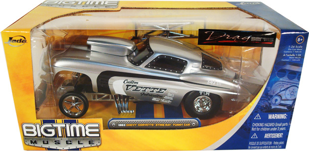 1963 Chevy Corvette Sting Ray Funny Car - Silver (DUB City Bigtime Muscle) 1/24