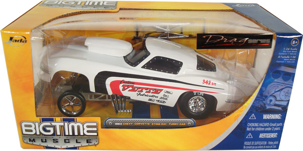 1963 Chevy Corvette Sting Ray Funny Car - White (DUB City Bigtime Muscle) 1/24