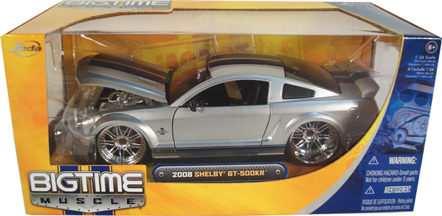 2008 Shelby Mustang GT500-KR - Silver w/ Blue Stripes (DUB City) 1/24
