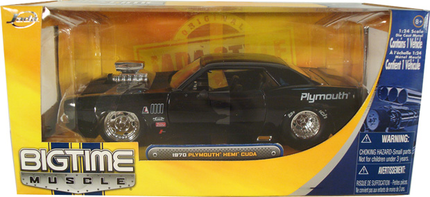 1970 Plymouth 'Cuda - Glossy Black w/ Blower (DUB City Bigtime Muscle) 1/24