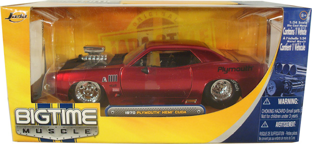 1970 Plymouth 'Cuda - Candy Red w/ Blower (DUB City Bigtime Muscle) 1/24