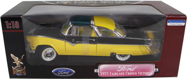 1955 Ford Fairlane Crown Victoria - Yellow (YatMing) 1/18