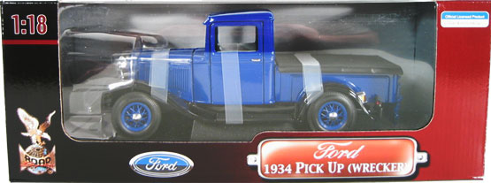 1934 Ford Pickup Wrecker - Blue (Yat Ming) 1/18