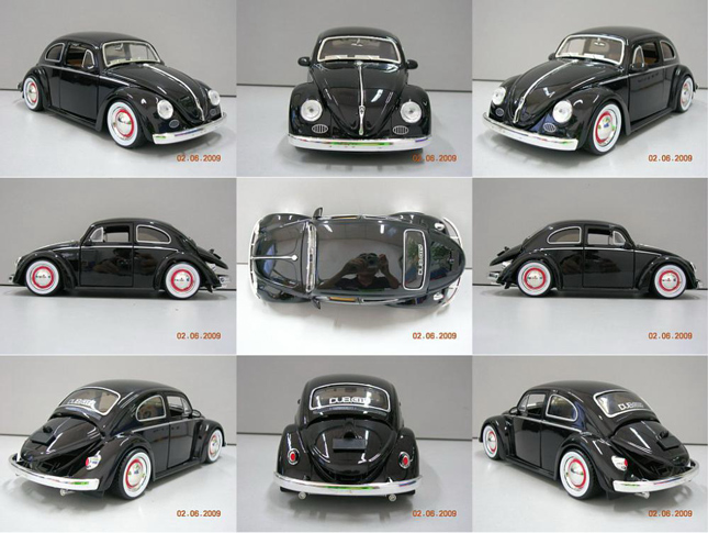 1959 VW Beetle - Glossy Black (Jada Toys Showroom Floor) 1/24