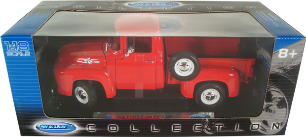 1956 Ford F-100 Pickup Truck - Red (Welly) 1/18