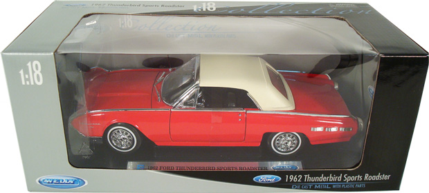 1962 Ford Thunderbird Sports Roadster - Red (Welly) 1/18